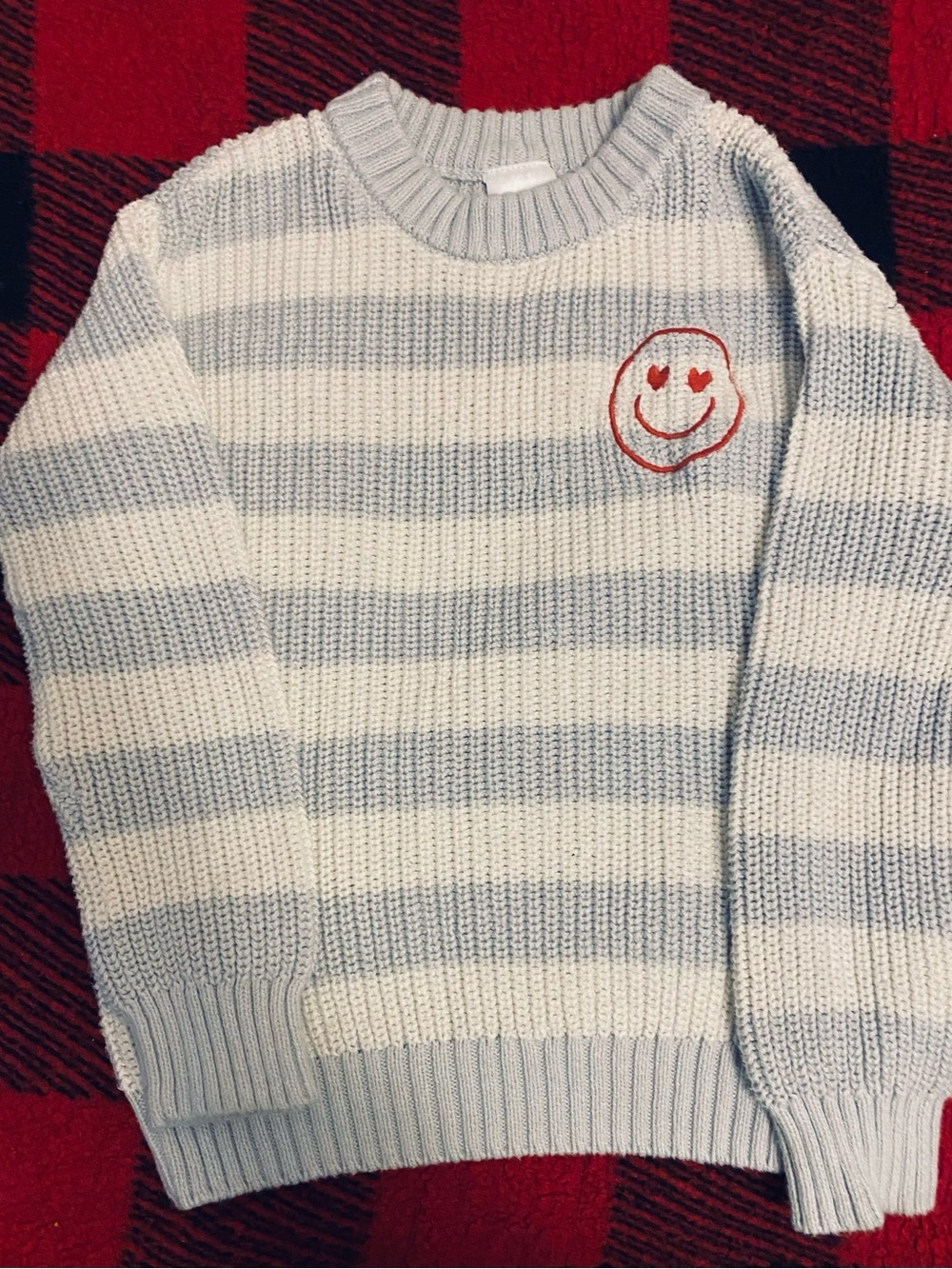 Kids Oversized Unisex Soft Sweater with smiley face